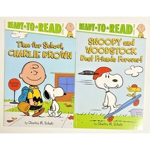 Ready To Read TIME FOR SCHOOL CHARLIE BROWN SNOOP WOODSTOCK BEST FRIENDS FOREVER